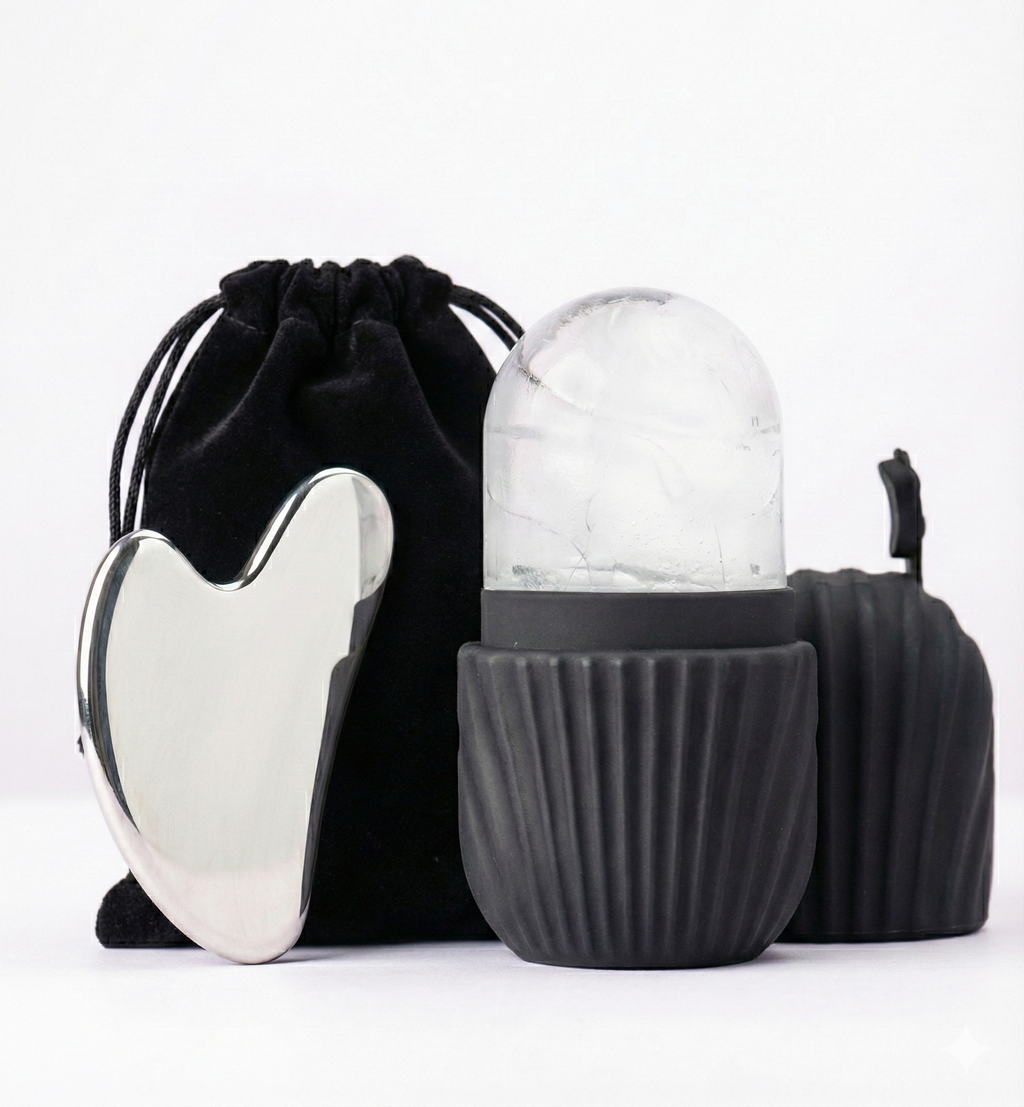 Pierre de Gua Sha en acier inoxydable, rouleau à glace pour le visage